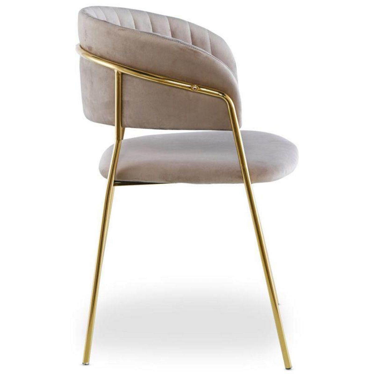 Paris Prix Lot de 4 Chaises en Velours  Batora  79cm Taupe