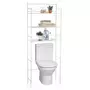 IDIMEX Etagère de salle de bain MARSA meuble de rangement au-dessus des toilettes wc ou lave-linge avec 3 tablettes, en métal laqué blanc