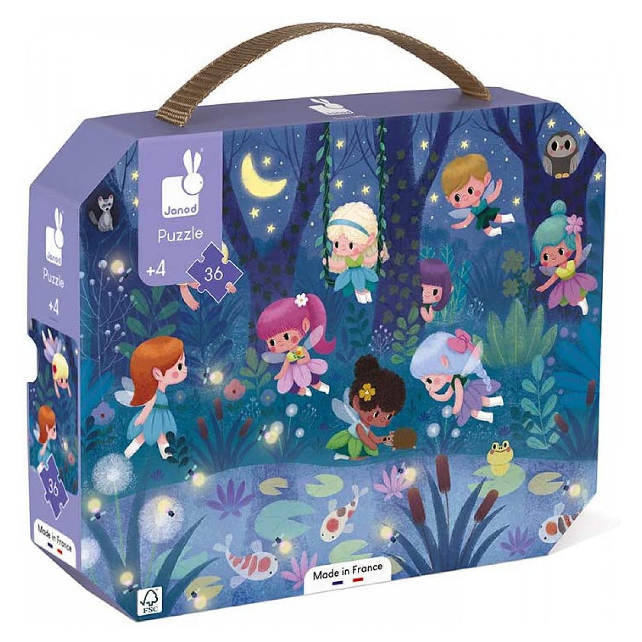 Voir la diapositive 2 : Juratoys-Janod Puzzle les fees et nenuphars - 36 pieces