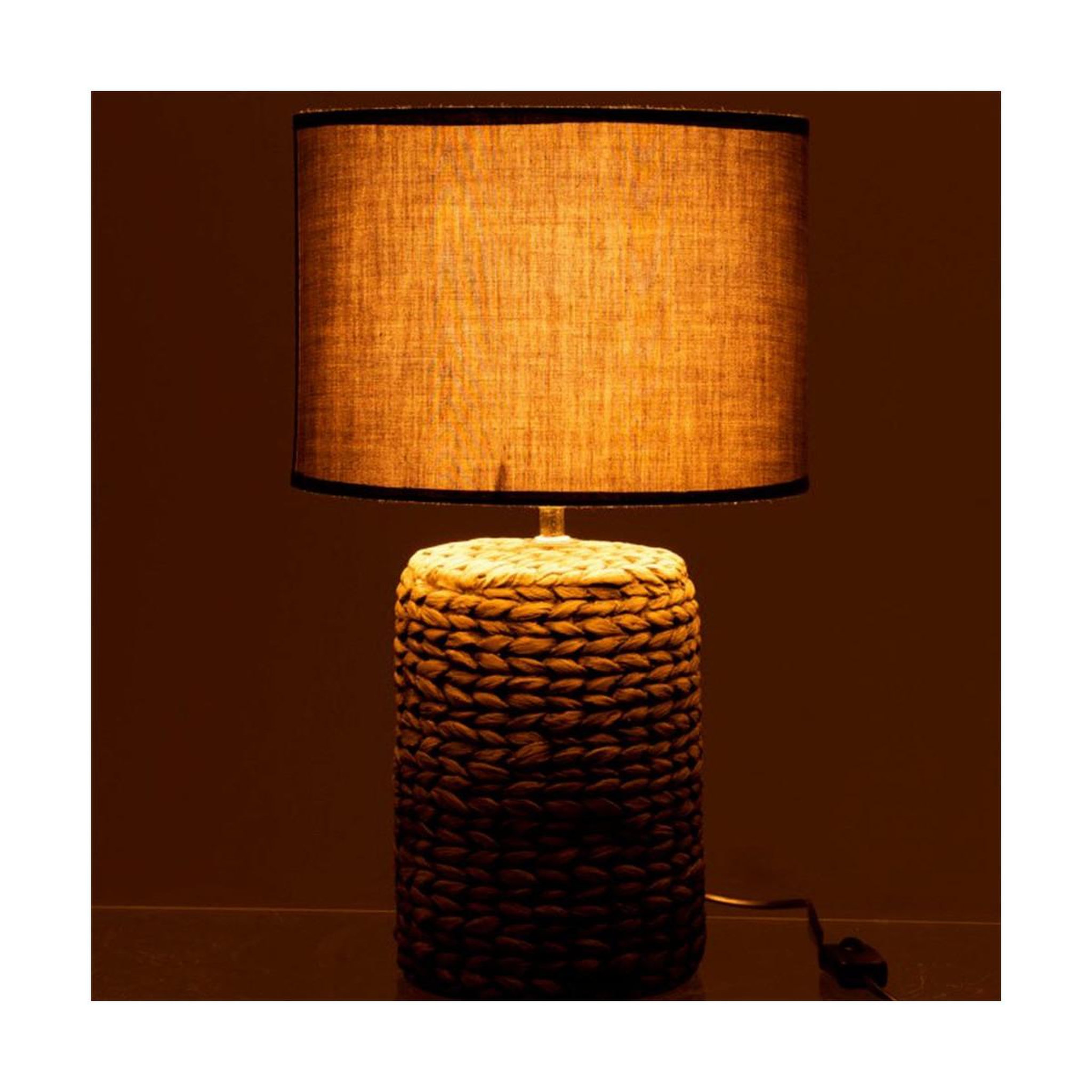 Voir la diapositive 3 : J-LINE Lampe à poser béton & coton  scratch  46cm gris