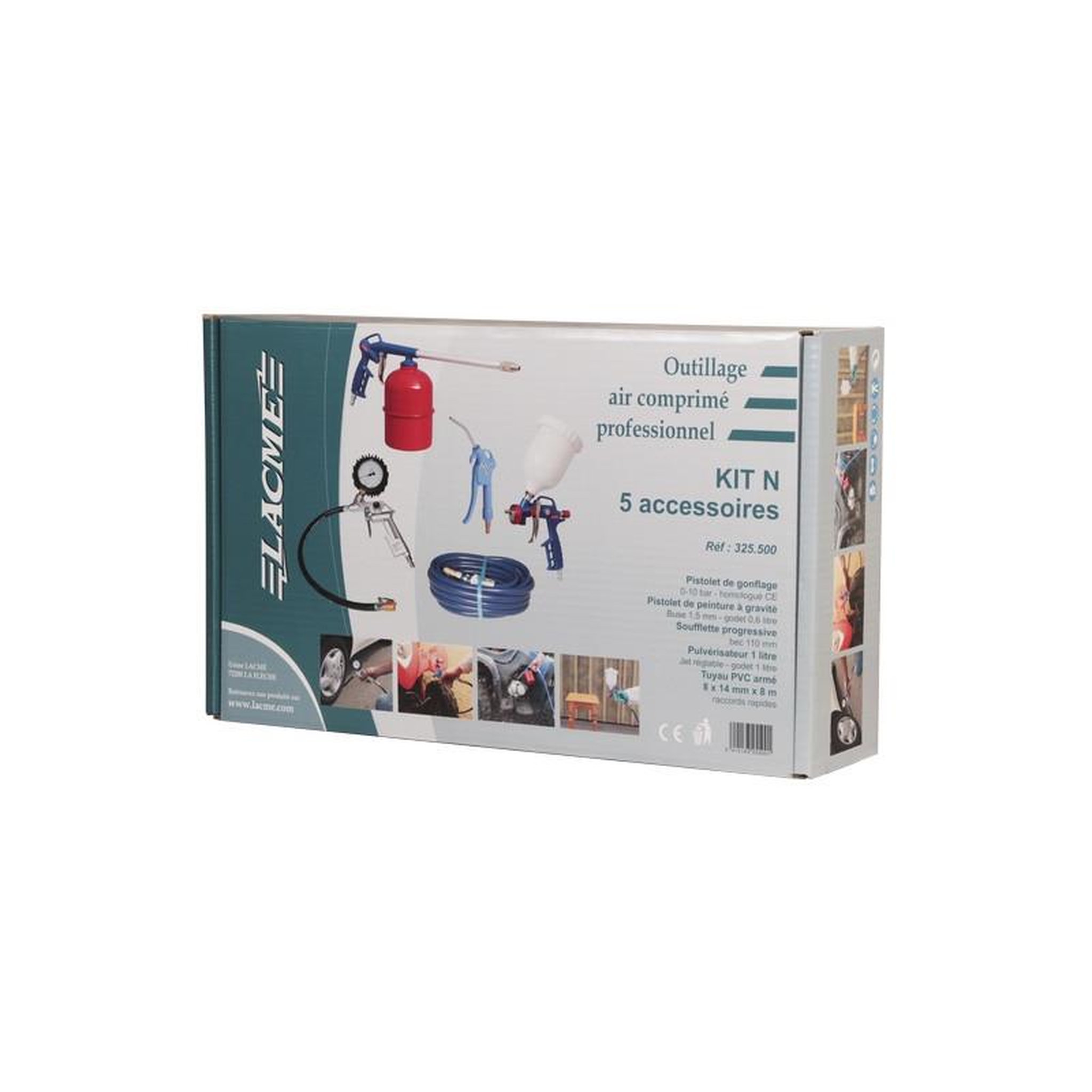 Voir la diapositive 2 : LACME LACAIR Kit de 5 accessoires pneumatiques N professionnel LACME 325500