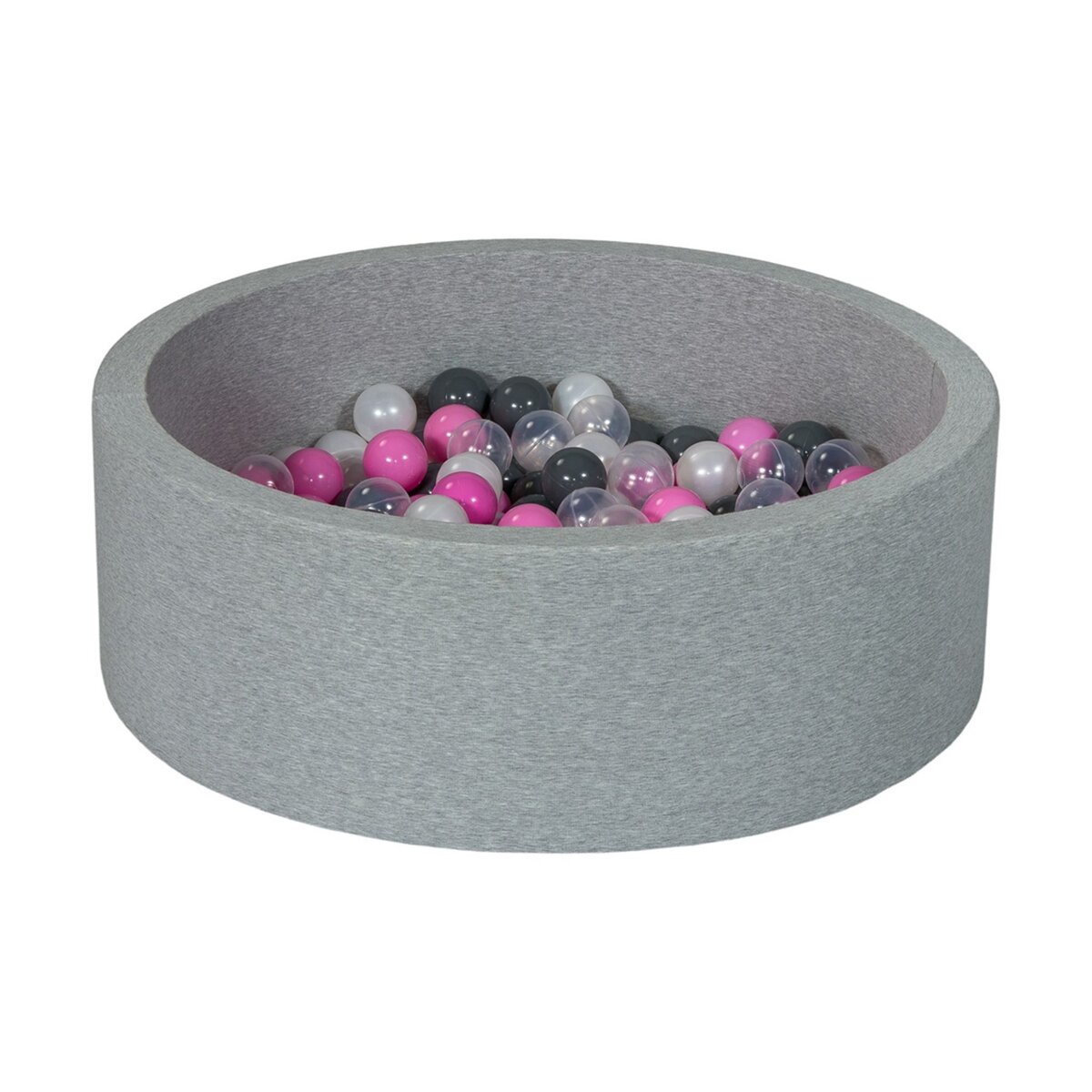  Piscine à balles Aire de jeu + 150 balles perle, transparent, rose clair, gris