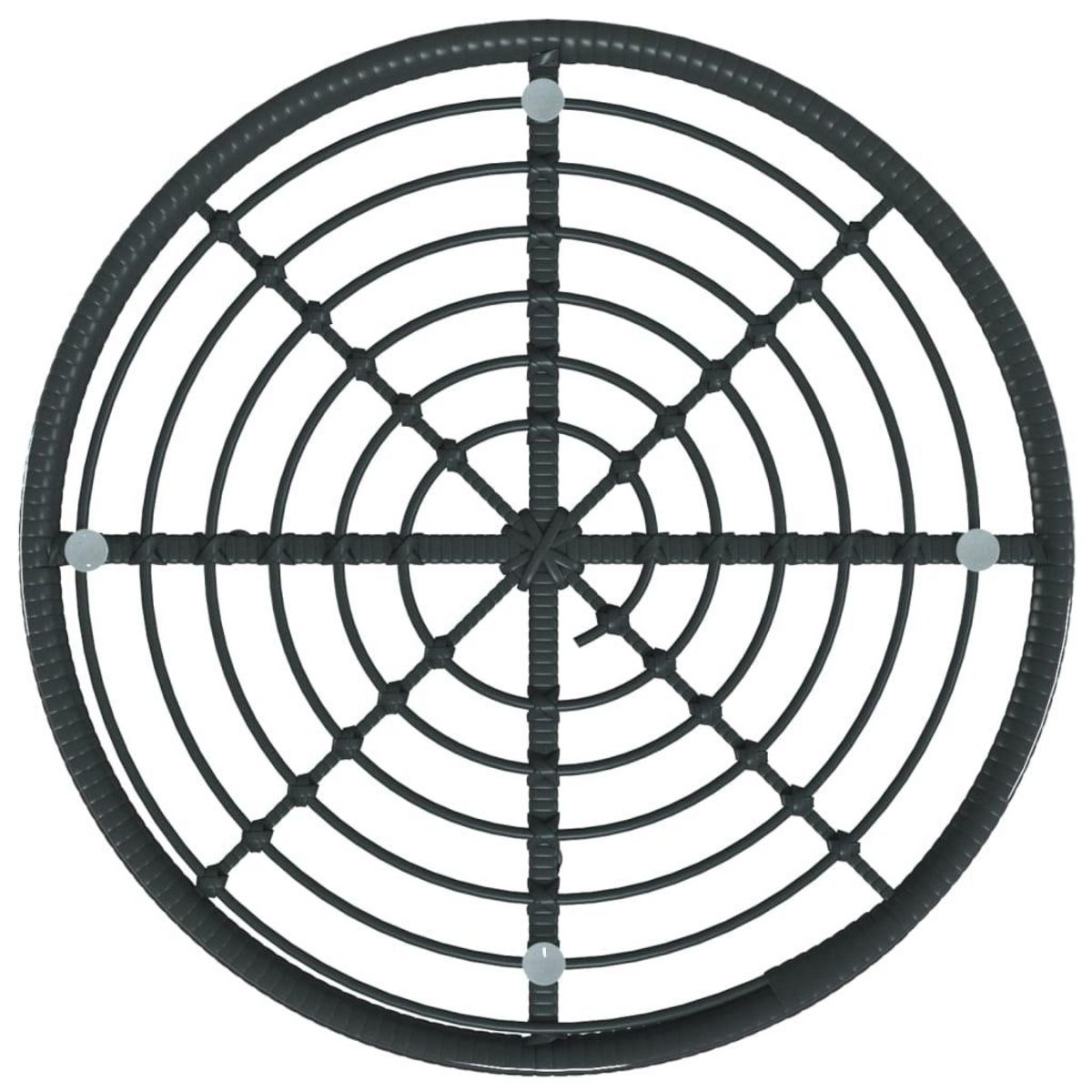 VIDAXL Table de salle a manger Noir Ø80 cm Verre trempe et acier