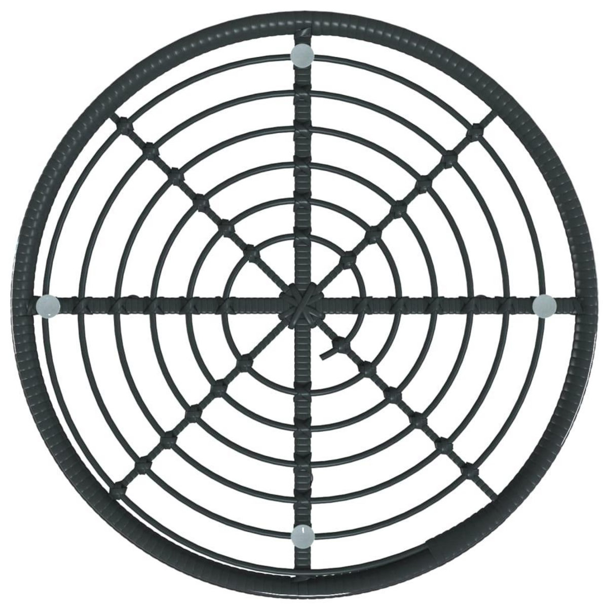 VIDAXL Table de salle a manger Noir Ø80 cm Verre trempe et acier