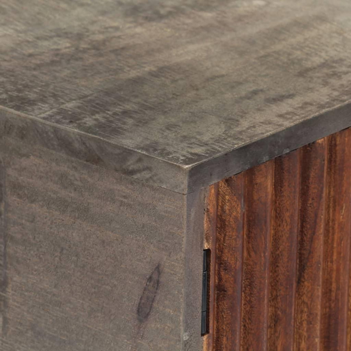 VIDAXL Table console Gris 120x35x75 cm Bois de manguier massif brut
