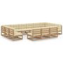 Voir la diapositive 2 : VIDAXL Salon de jardin 13 pcs avec coussins Marron miel Bois de pin