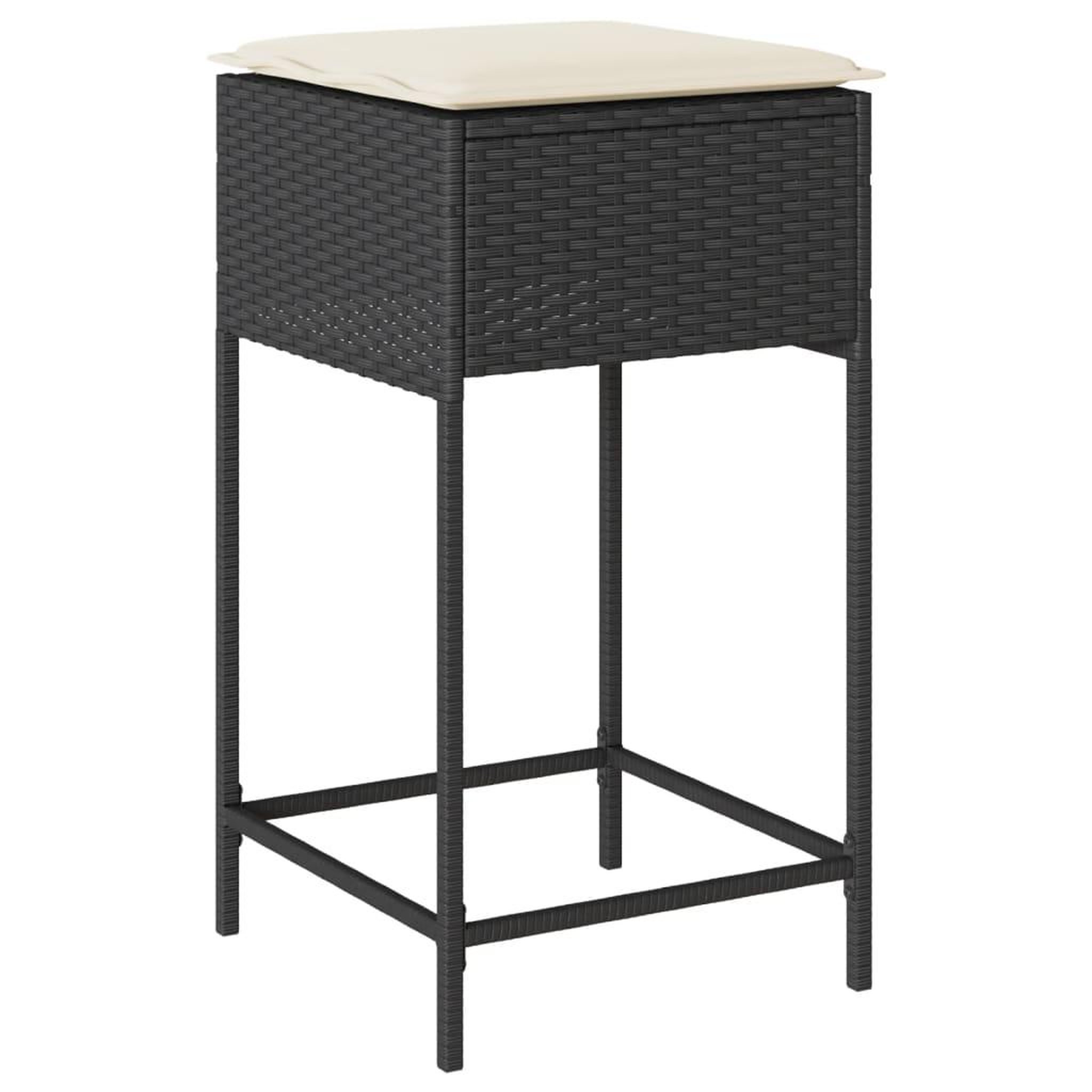 Voir la diapositive 4 : VIDAXL Ensemble de bar de jardin 7 pcs avec coussins noir poly rotin