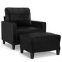 Voir la diapositive 2 : VIDAXL Fauteuil avec repose-pied Noir 60 cm Similicuir