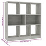 Voir la diapositive 6 : VIDAXL Bibliotheque Gris beton 97,5x29,5x100 cm Bois d'ingenierie