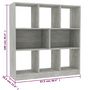 Voir la diapositive 6 : VIDAXL Bibliotheque Gris beton 97,5x29,5x100 cm Bois d'ingenierie