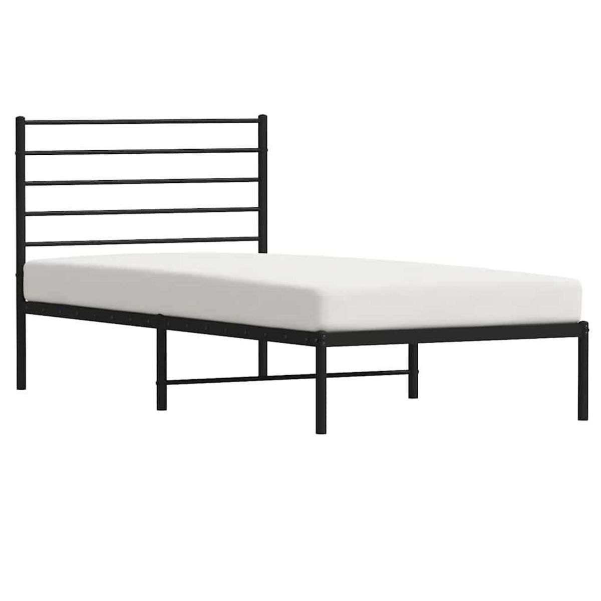 VIDAXL Cadre de lit metal sans matelas avec tete de lit noir 100x190cm