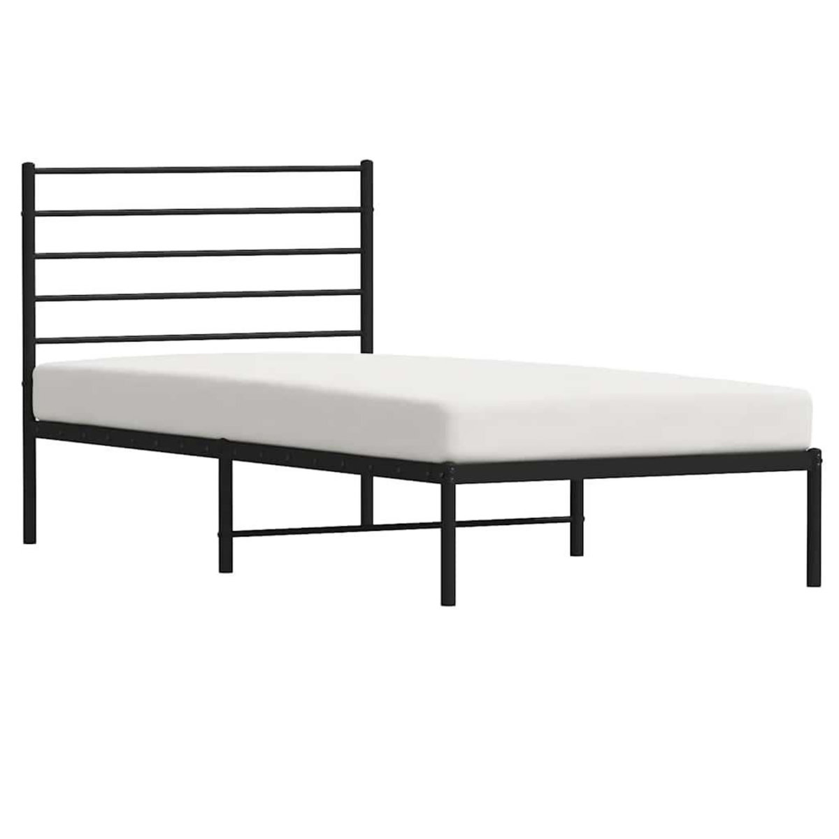 VIDAXL Cadre de lit metal sans matelas avec tete de lit noir 100x190cm