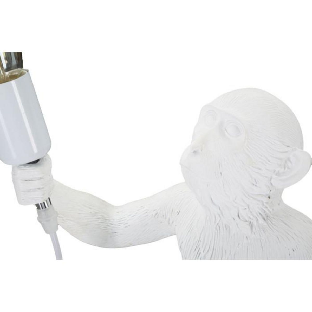 Paris Prix Lampe à Poser en Résine  Singe  55cm Blanc