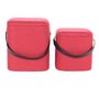 Voir la diapositive 1 : Paris Prix Lot de 2 Poufs & Coffres de Rangement  Arabella  44cm Rouge & Noir