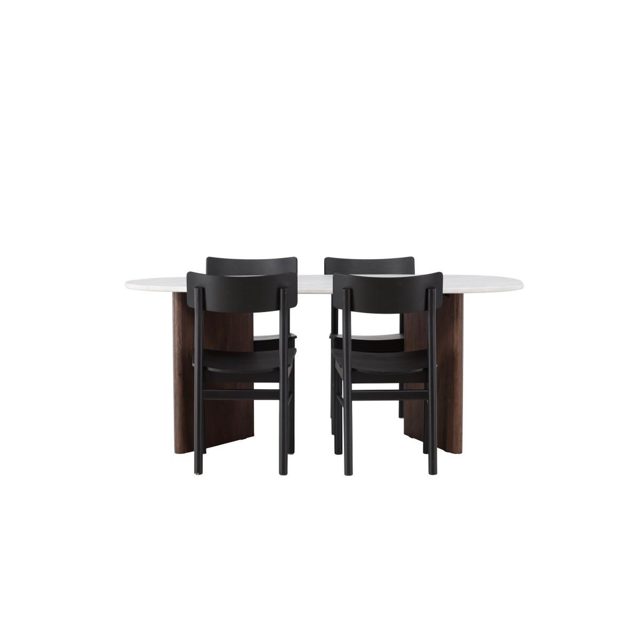 Voir la diapositive 2 : Paris Prix Ensemble table à manger & 4 chaises  gronvik & montros  180cm gris clair & noir