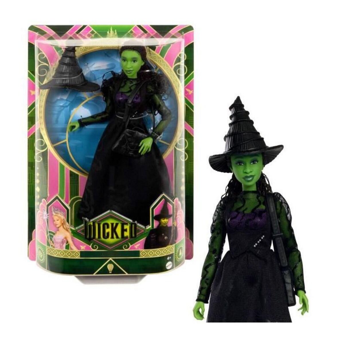 MATTEL Mattel-Wicked-Poupée Elphaba avec accessoires et habillages amovibles - Wicked - HXT62