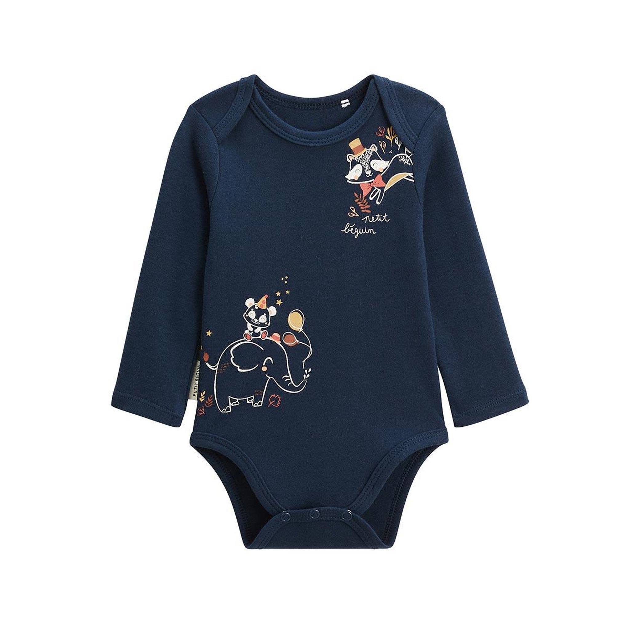 Voir la diapositive 3 : Petit Béguin Lot de 2 bodies bébé manches longues Cirque d'automne