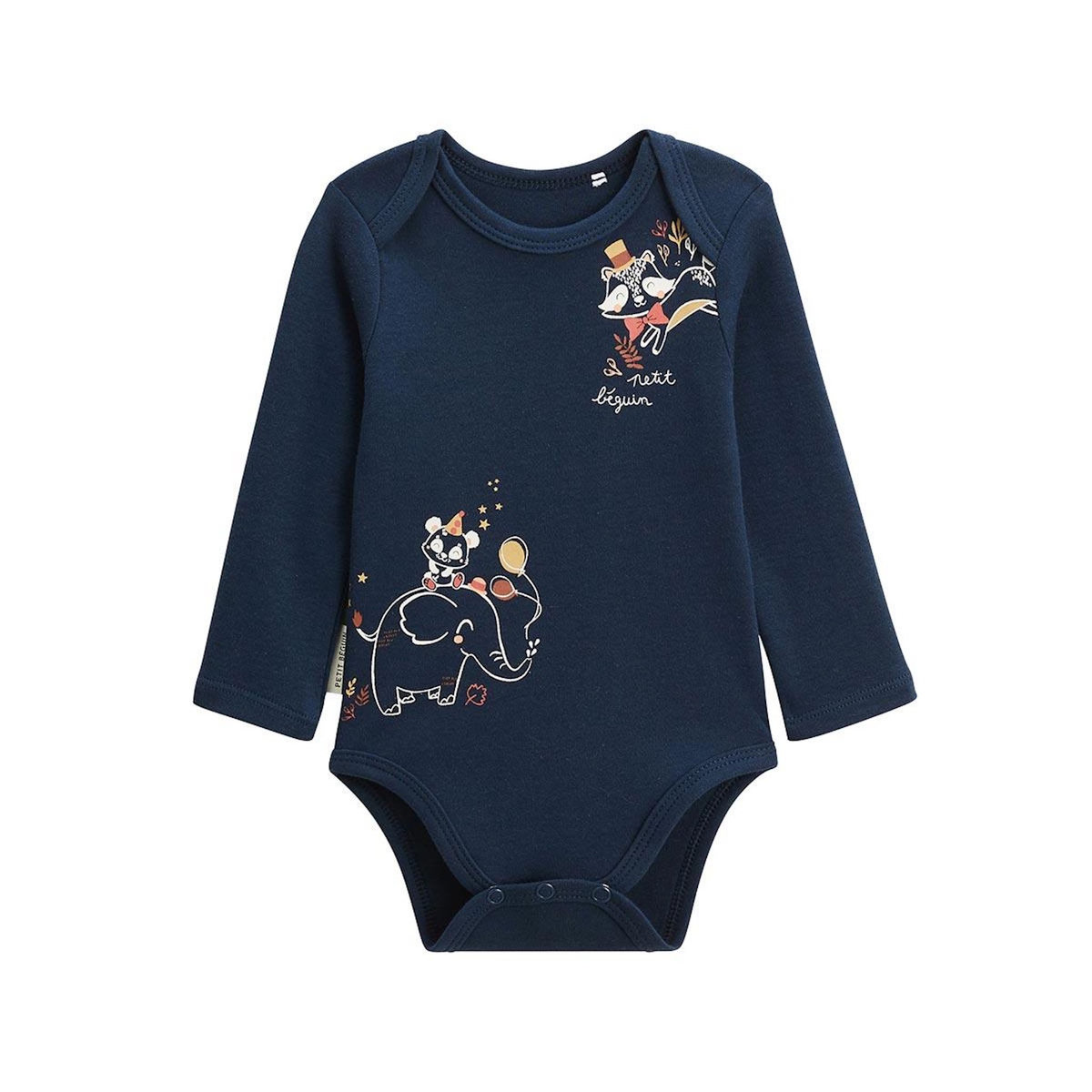 Petit Béguin Lot de 2 bodies bébé manches longues Cirque d'automne