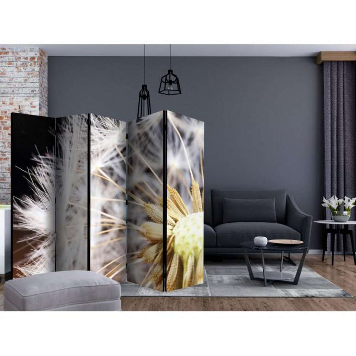 Paris Prix Paravent 5 Volets  Fluffy Dandelion  172x225cm