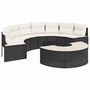 Voir la diapositive 2 : VIDAXL Salon de jardin 3 pcs demi-rond noir resine tressee