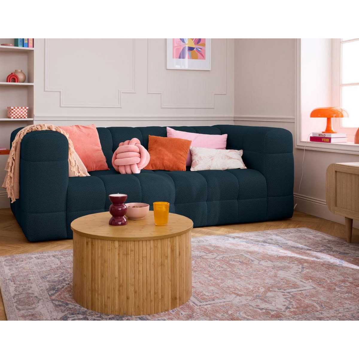 LISA DESIGN Suzano - canapé 3 places - en tissu mailles 3d