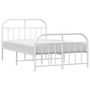 Voir la diapositive 5 : VIDAXL Cadre de lit metal sans matelas et pied de lit blanc 120x190 cm