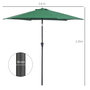 Voir la diapositive 3 : OUTSUNNY Parasol inclinable de jardin balcon terrasse manivelle toile polyester imperméabilisée haute densité 180 g/m² Ø2,7 x 2,35H m alu vert