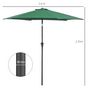 Voir la diapositive 3 : OUTSUNNY Parasol inclinable de jardin balcon terrasse manivelle toile polyester imperméabilisée haute densité 180 g/m² Ø2,7 x 2,35H m alu vert