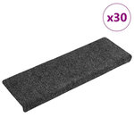 VIDAXL Tapis d'escalier autocollants 30 pcs gris 65x21x4 cm
