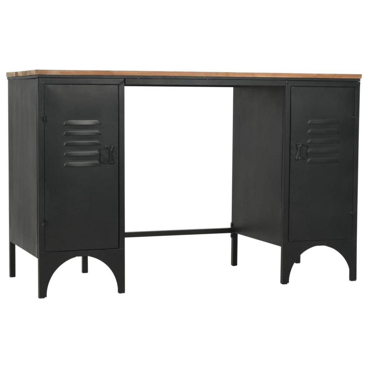 VIDAXL Bureau a double piedestal Bois de sapin et acier 120x50x76 cm