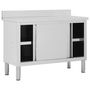 Voir la diapositive 3 : VIDAXL Table de travail avec portes coulissantes 120x50x(95 97)cm Inox