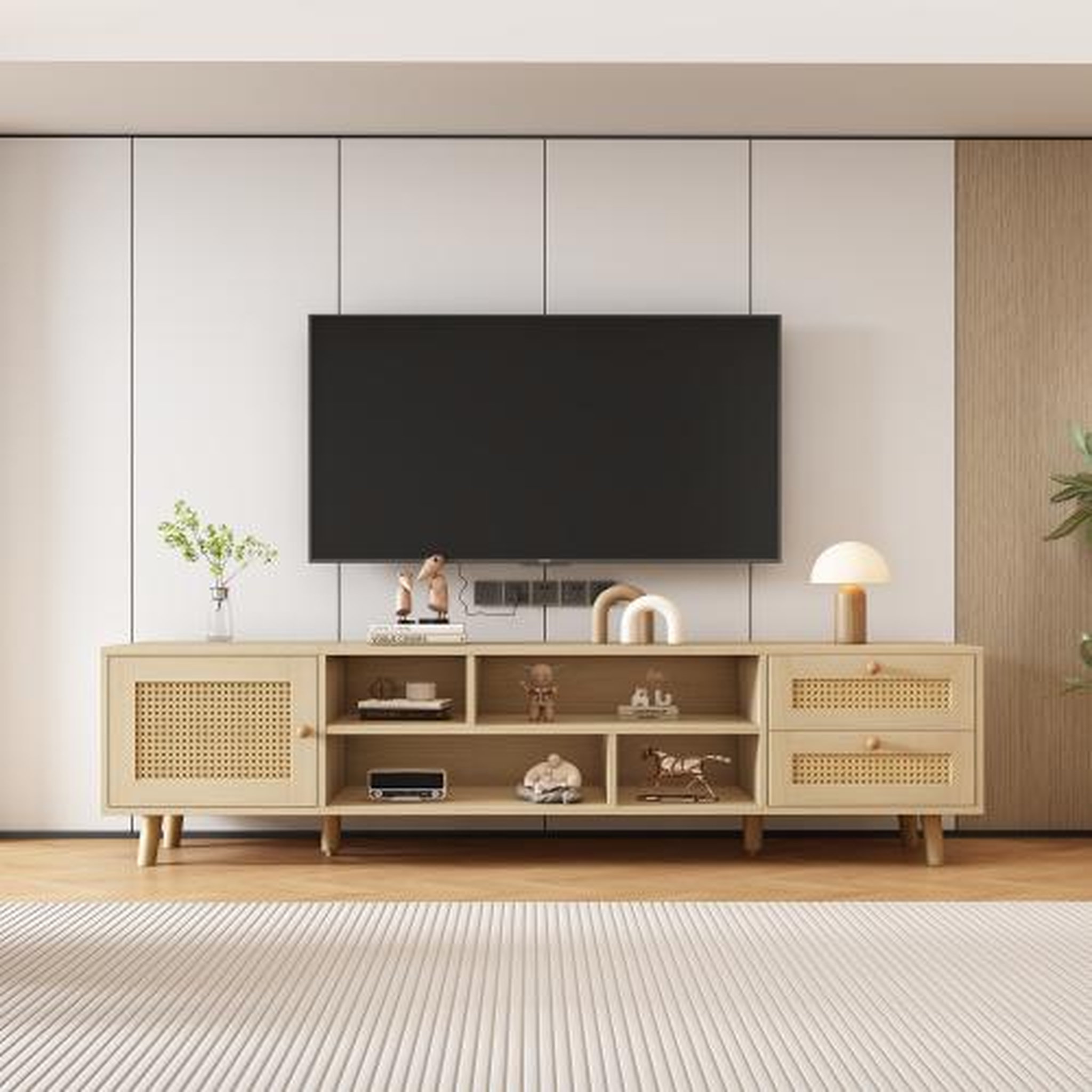 Voir la diapositive 2 : MERAX Meuble tv naturel 160 cm panneau de particules