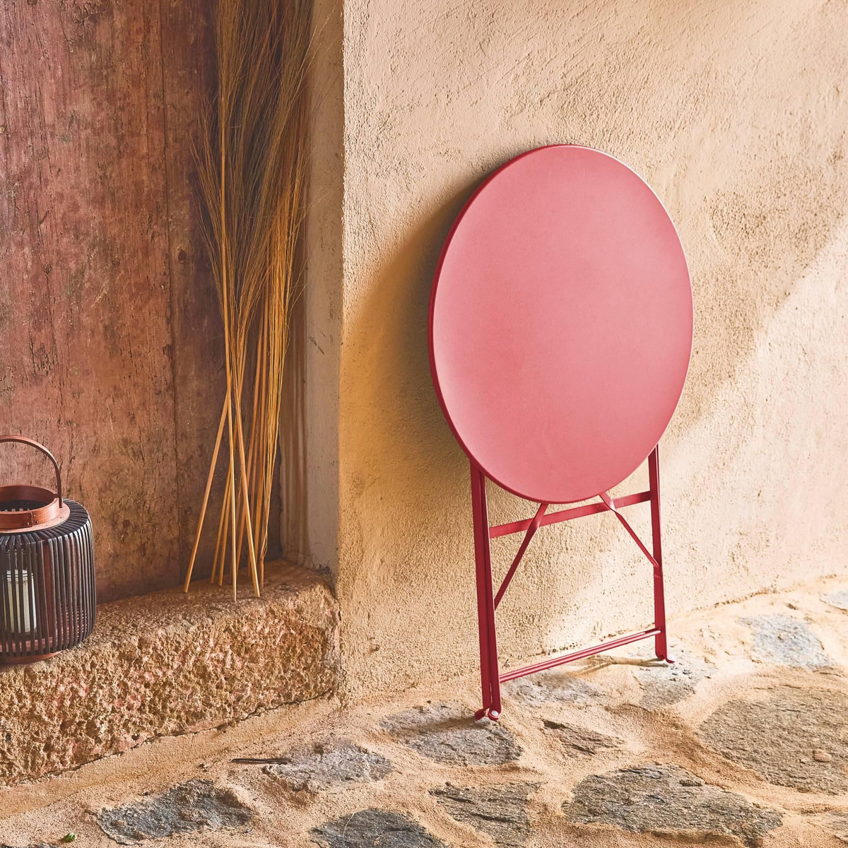 SWEEEK Table de jardin bistrot pliable - Emilia ronde - Table ronde Ø60cm en acier thermolaqué