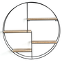 Voir la diapositive 4 : ID MARKET Etagère murale ronde LILY 4 niveaux bois et métal design industriel