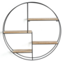 Voir la diapositive 4 : ID MARKET Etagère murale ronde LILY 4 niveaux bois et métal design industriel