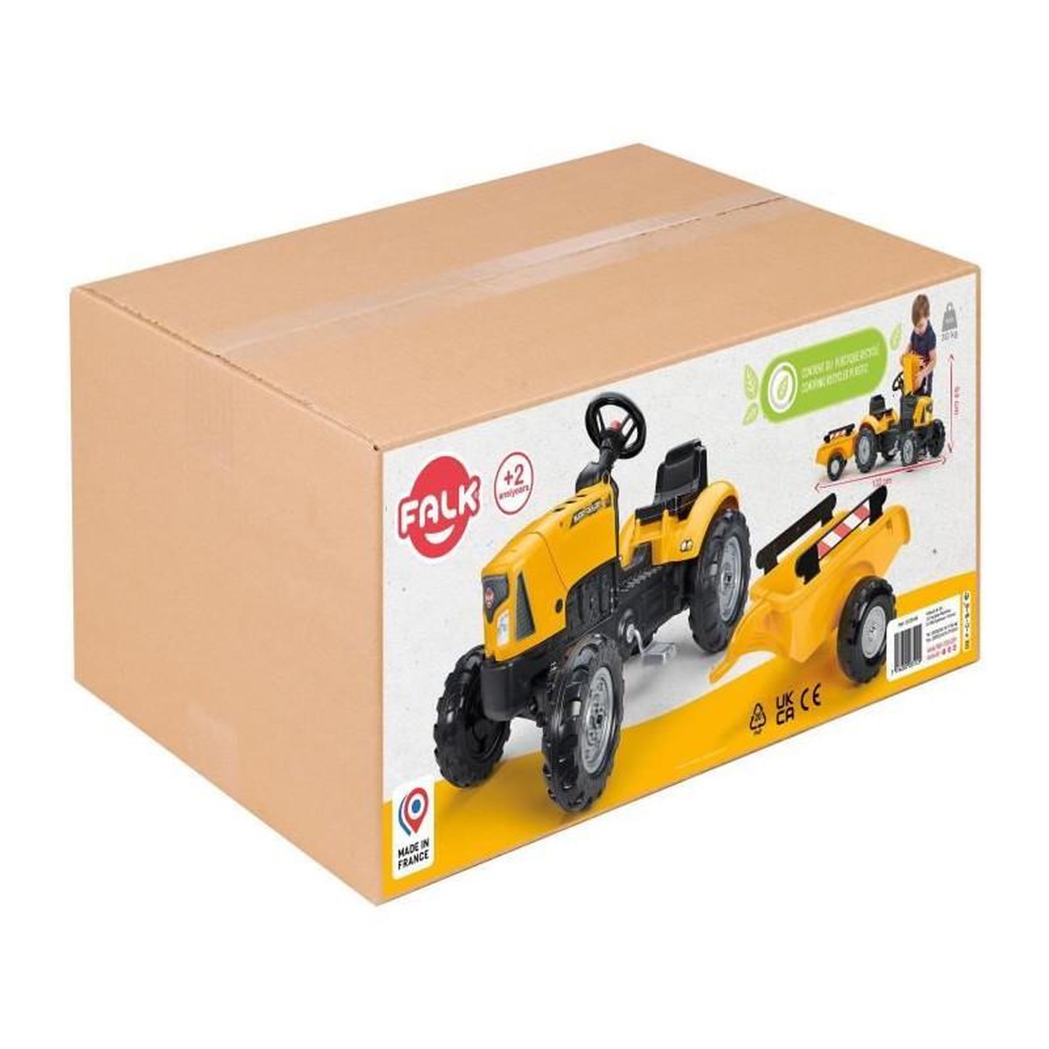 Voir la diapositive 4 : FALK Tracteur a pédales FALK SuperBuilder - capot ouvrant et remorque - de 2 a 5 ans