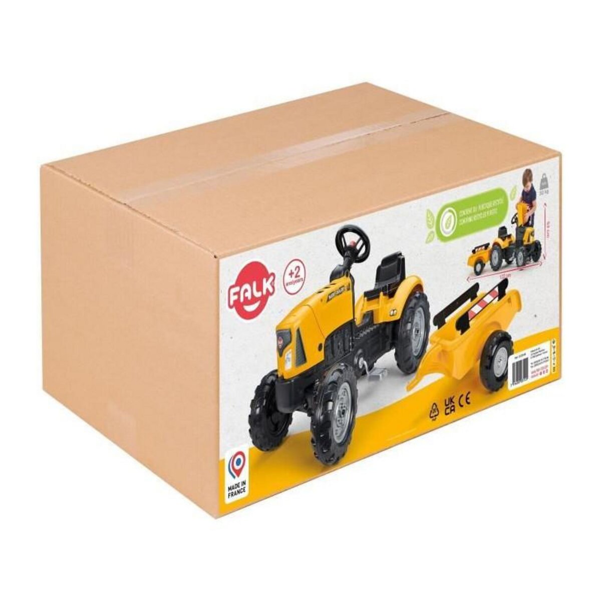 FALK Tracteur a pédales FALK SuperBuilder - capot ouvrant et remorque - de 2 a 5 ans