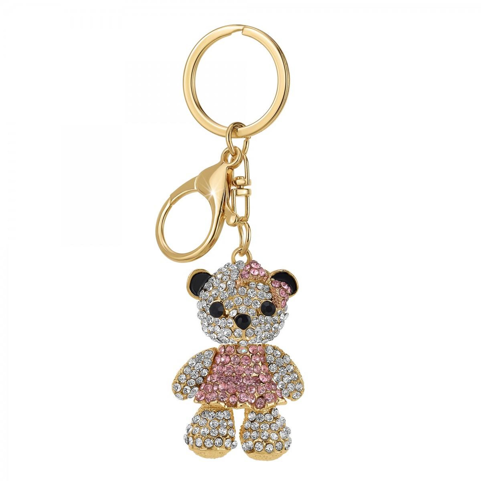 SC CRYSTAL Porte-clé ourson orné de cristaux scintillants roses