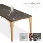 Voir la diapositive 3 : tectake Table en rotin avec cadre en aluminium et bois marron naturel