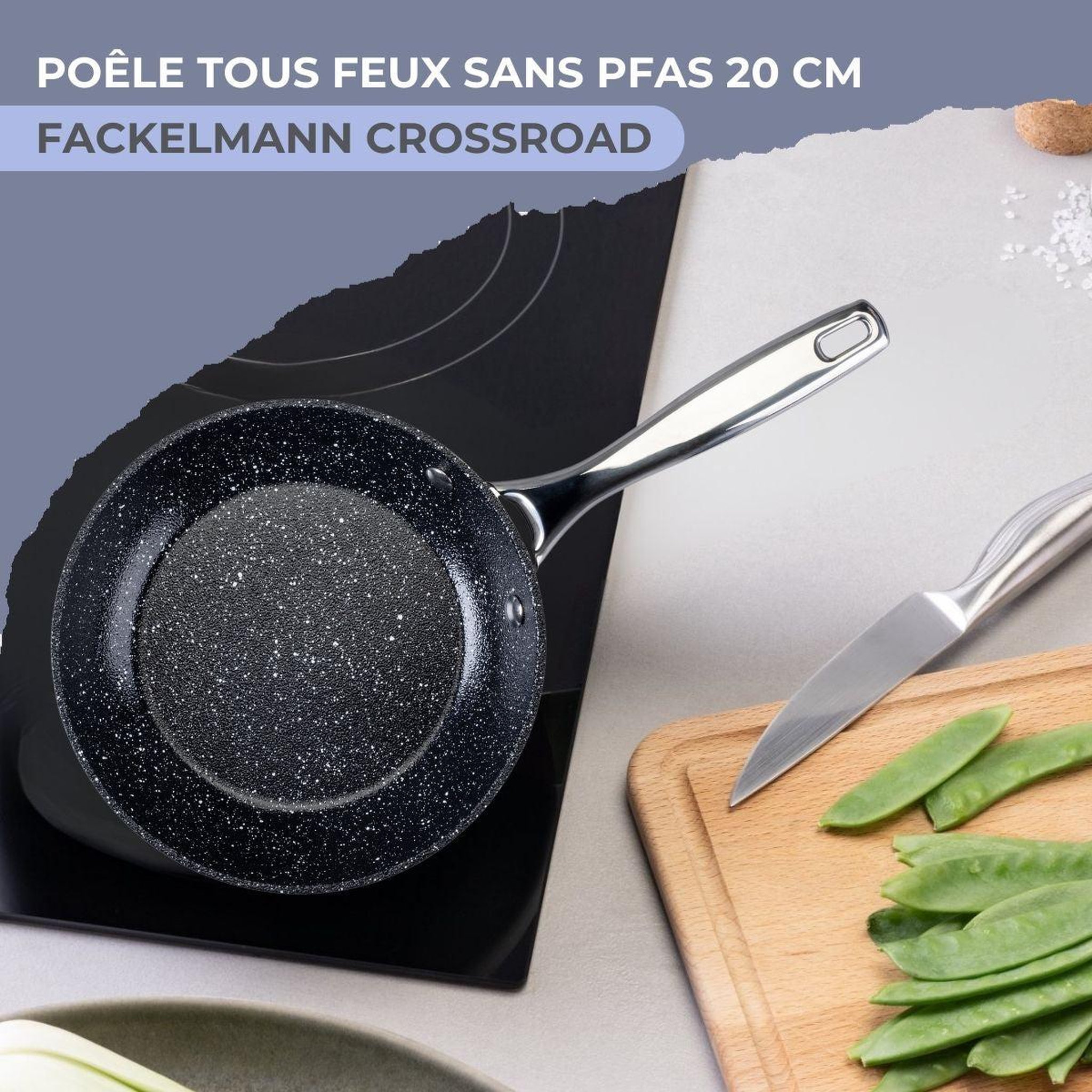 Voir la diapositive 2 : Fackelmann Poêle 20 cm fonte alu revêtement antiadhésif céramique sans pfas fackelmann