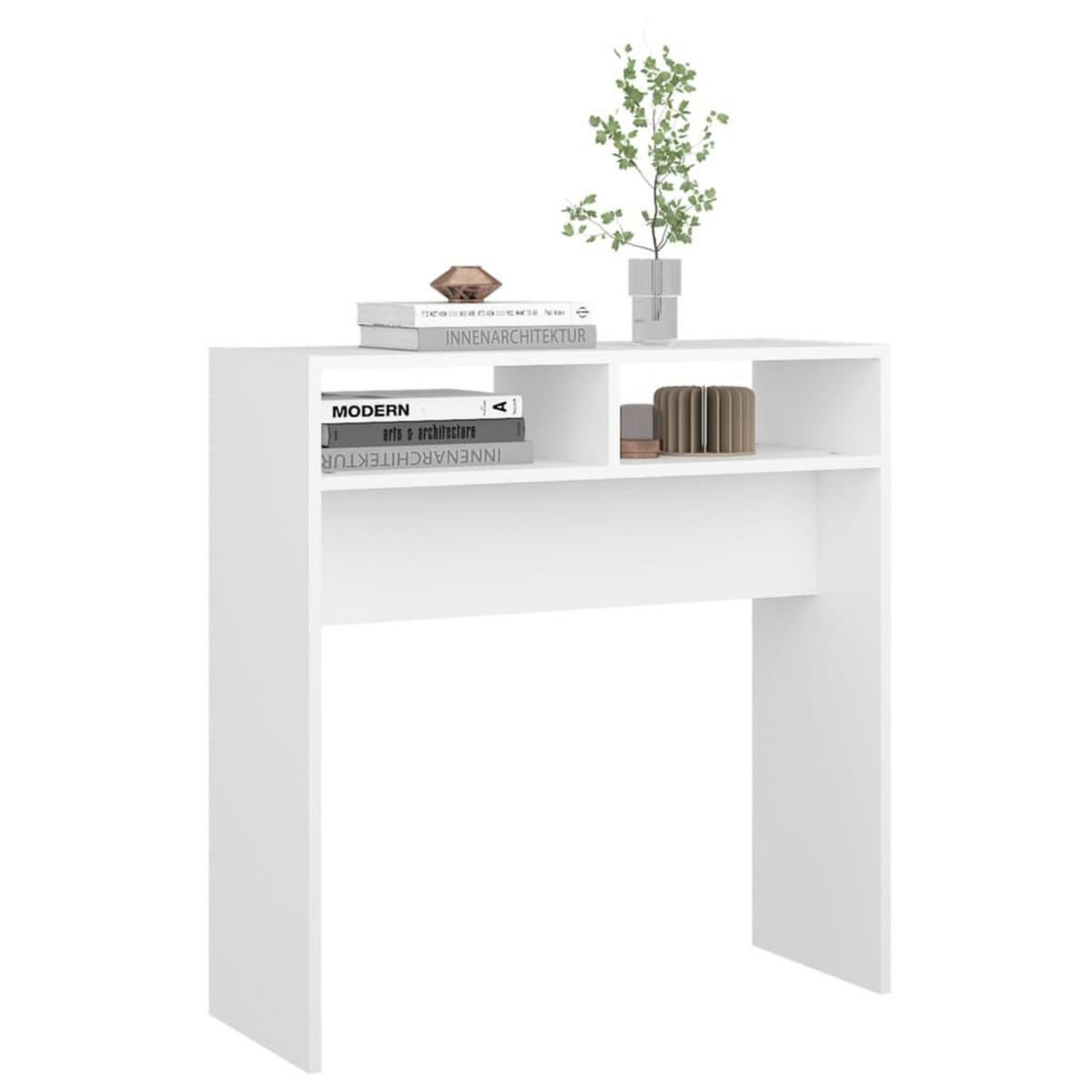 VIDAXL Table console blanc 78x30x80 cm bois d'ingenierie