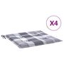 Voir la diapositive 2 : VIDAXL Coussins de chaise de jardin lot de 4 carreaux gris 50x50x3 cm