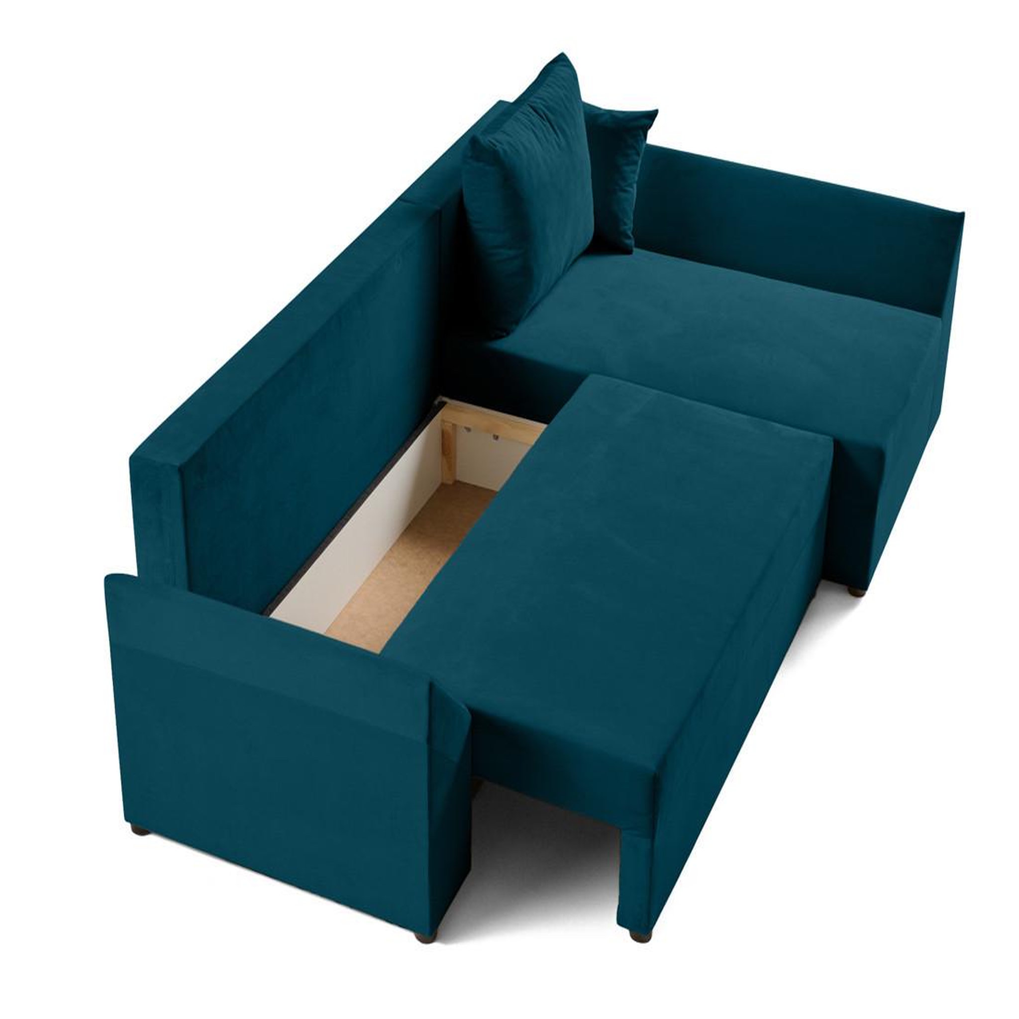 Voir la diapositive 2 : BEST MOBILIER Mike - canapé d'angle réversible - 4 places - convertible avec coffre - en velours