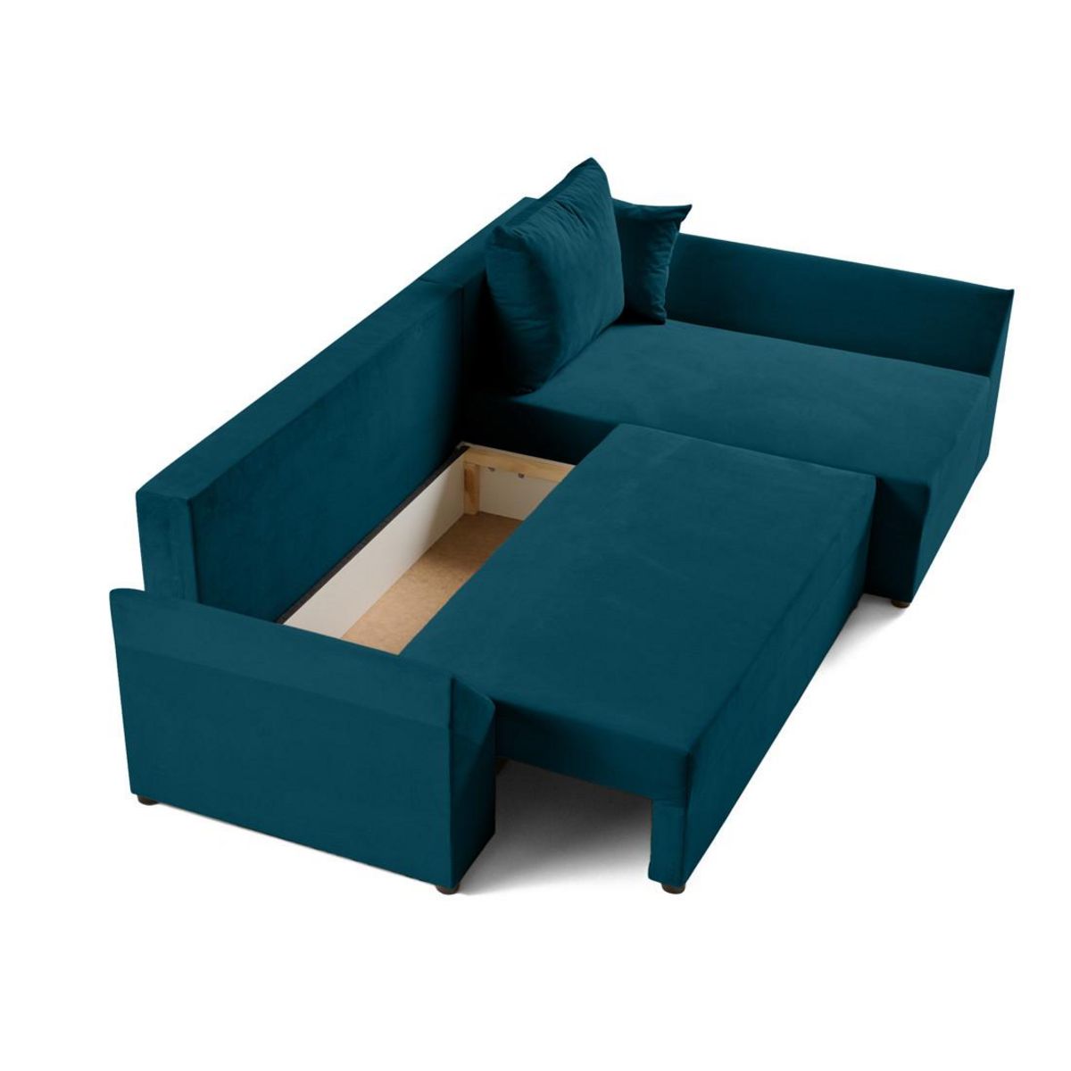 BEST MOBILIER Mike - canapé d'angle réversible - 4 places - convertible avec coffre - en velours