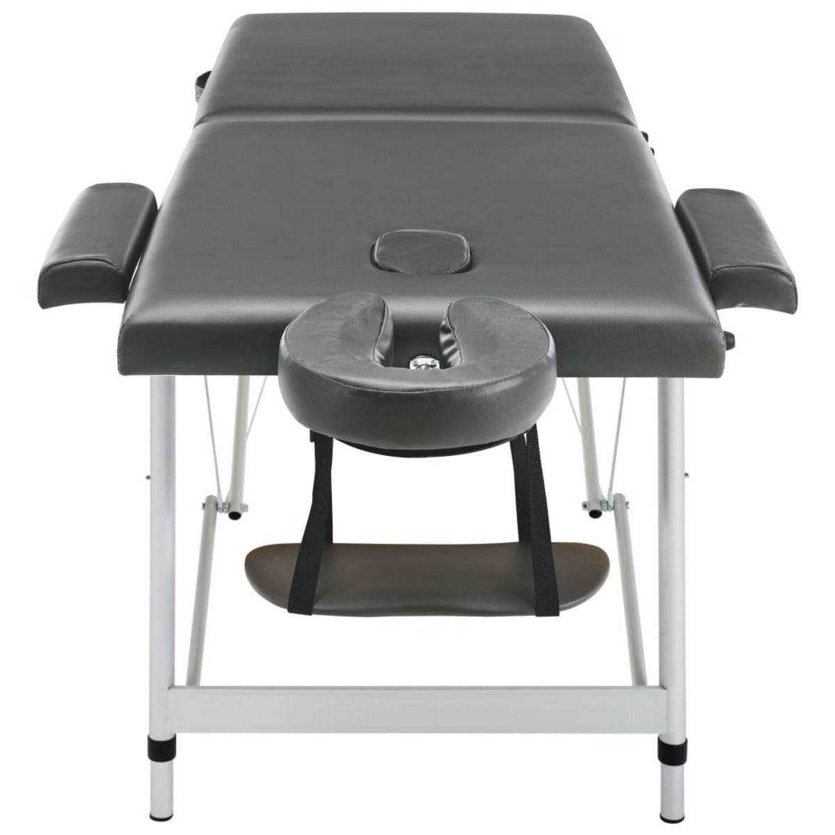 VIDAXL Table de massage 2 zones Cadre en aluminium Anthracite 186x68cm