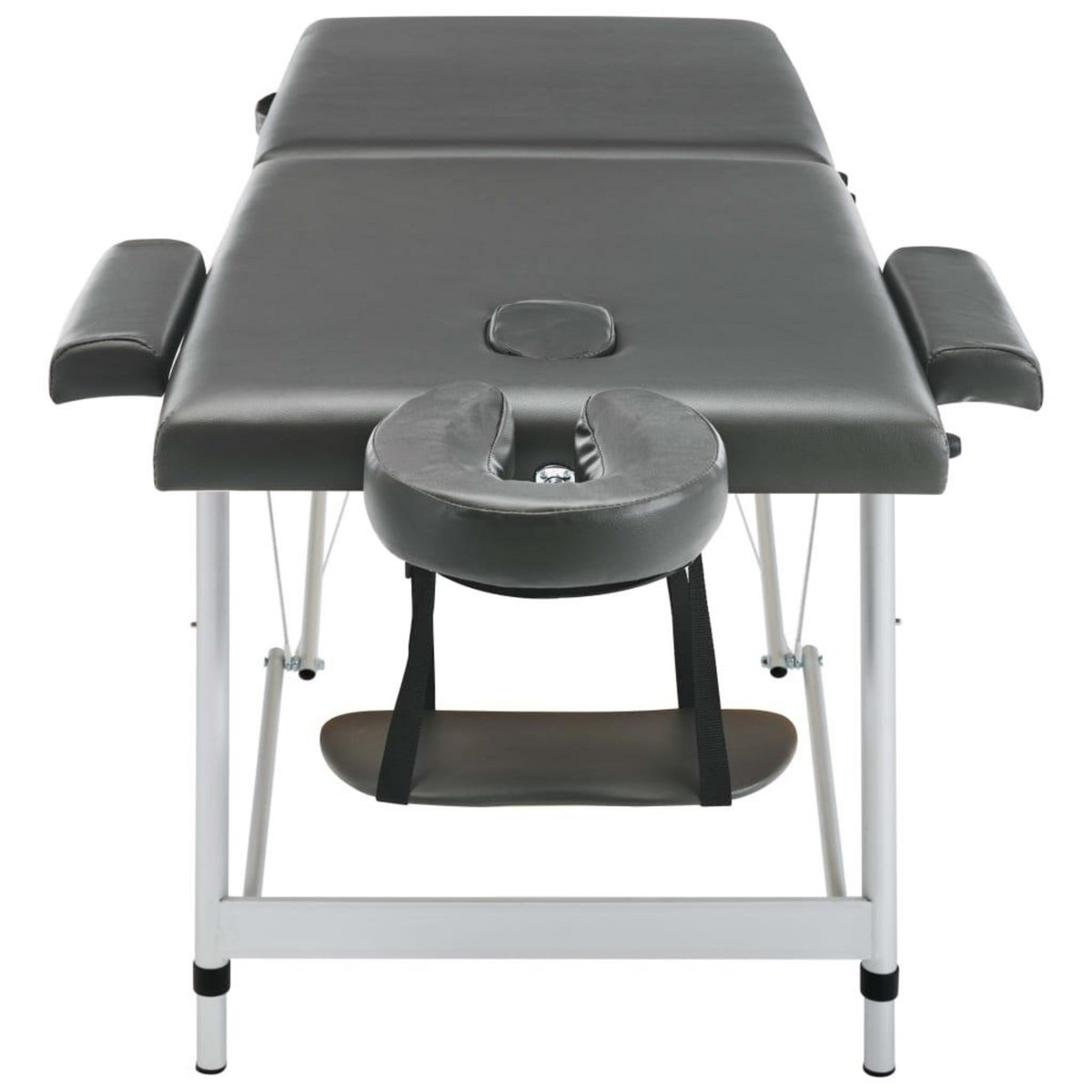 VIDAXL Table de massage 2 zones Cadre en aluminium Anthracite 186x68cm