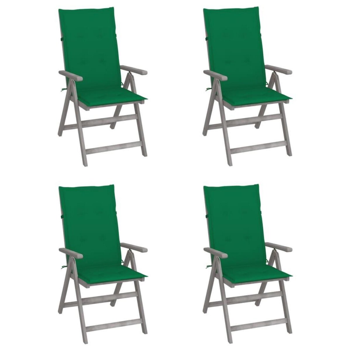 VIDAXL Chaises inclinables de jardin lot de 4 et coussins Bois acacia