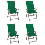 VIDAXL Chaises inclinables de jardin lot de 4 et coussins Bois acacia