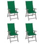 Voir la diapositive 1 : VIDAXL Chaises inclinables de jardin lot de 4 et coussins Bois acacia