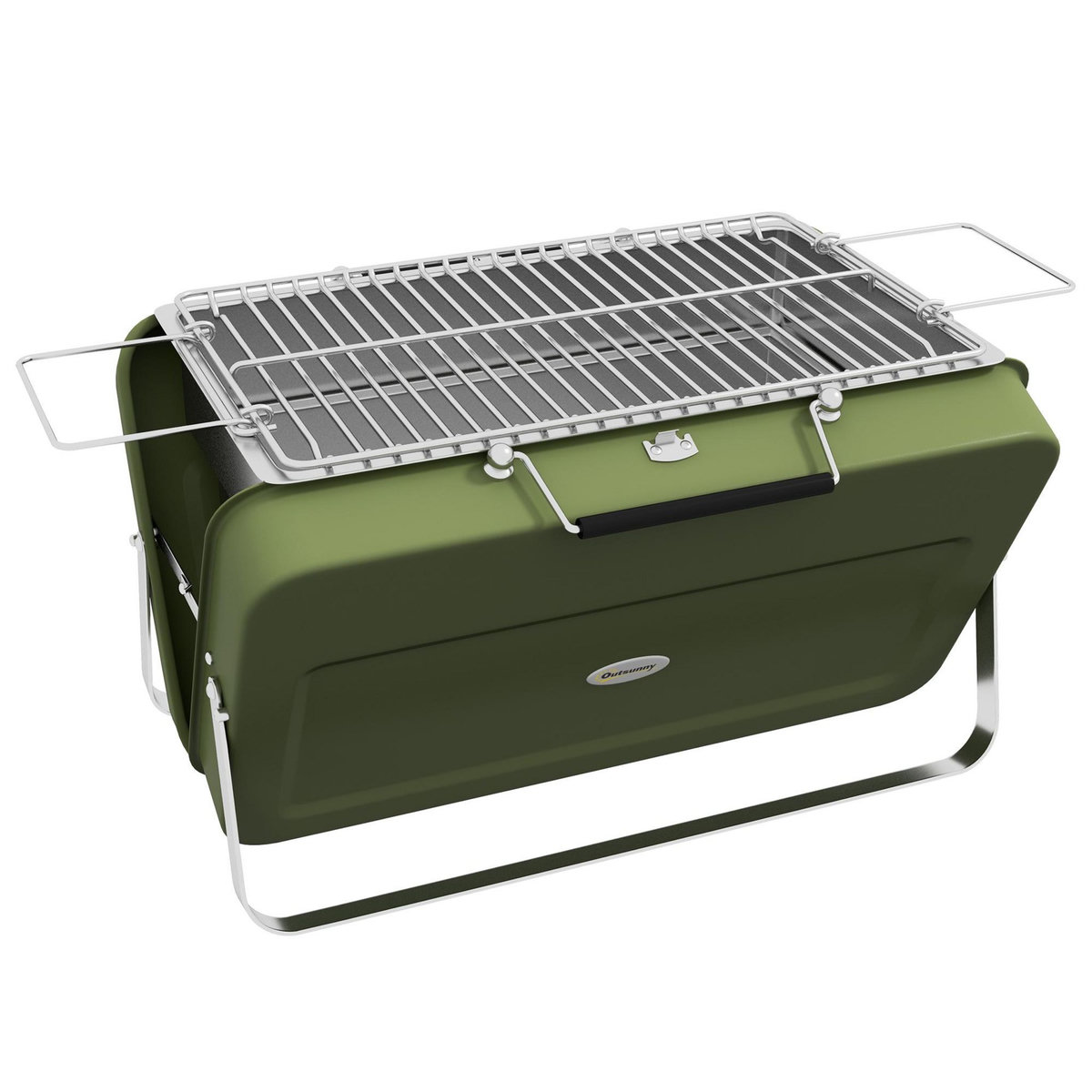 OUTSUNNY Mini barbecue à charbon portable pliable dim. 47L x 30l x 28H cm vert